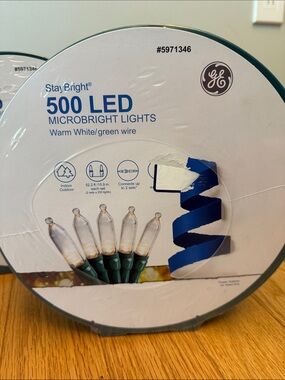 StayBright 500 Warm White LED Microbright String Lights with Green Wire